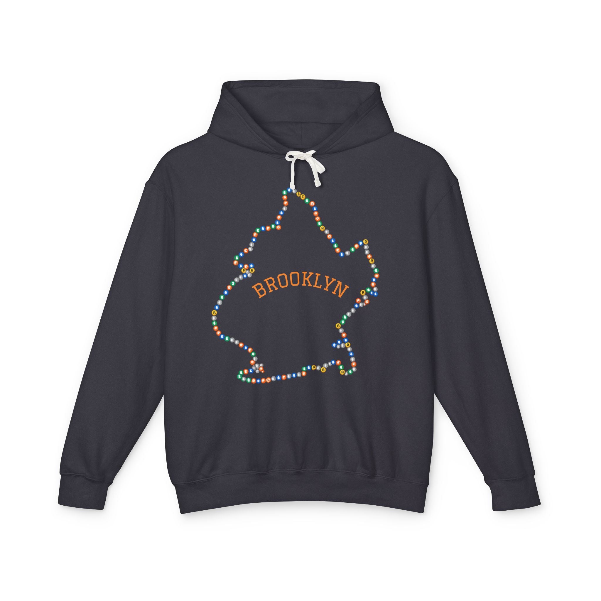 Brooklyn Map Subway Hoodie | New York Borough Outline Hooded Sweatshirt