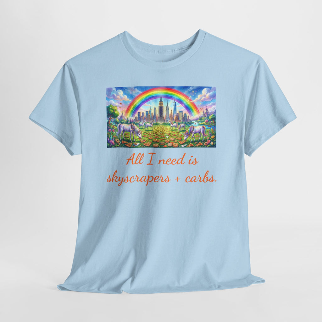 NYC Skyscrapers and Carbs T-Shirt | New York Is a Fairy Tale City Tee