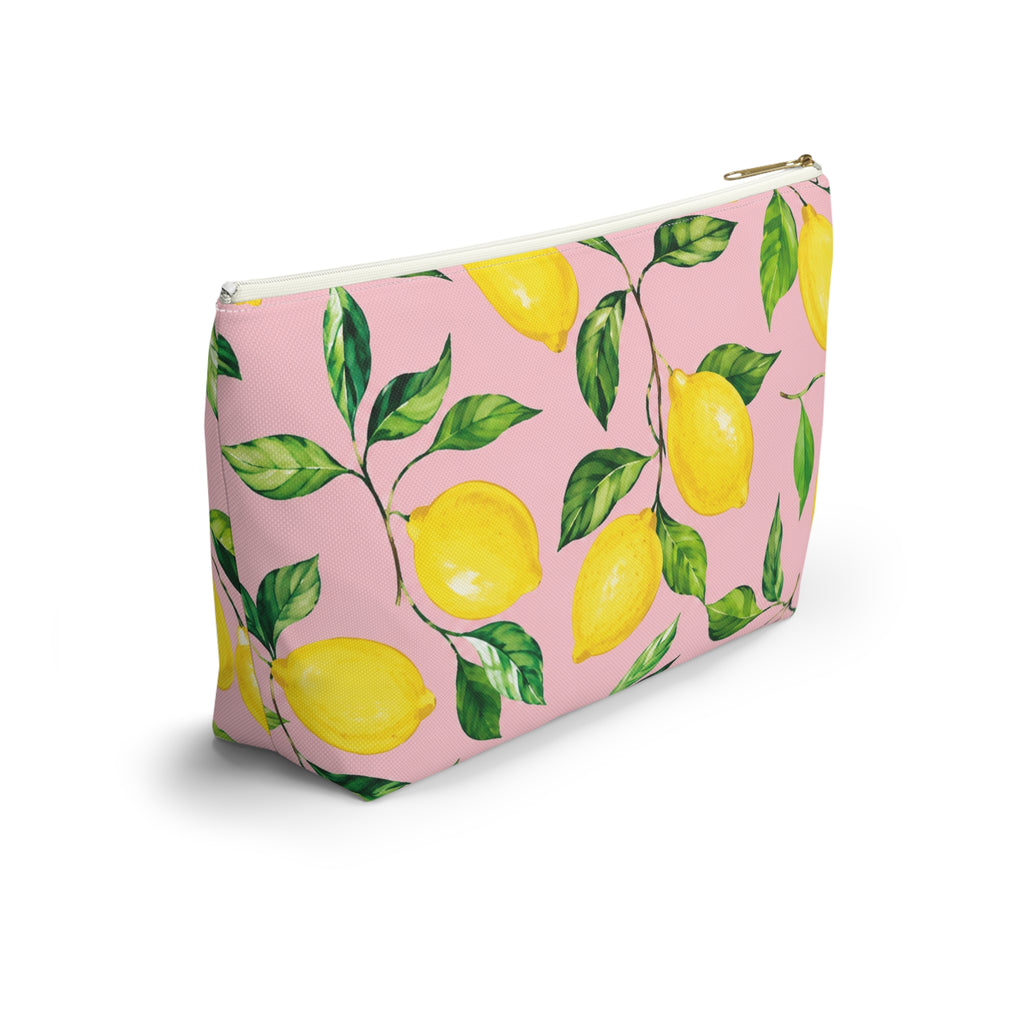 Little Italy Amalfi Pink Lemon Makeup Pouch —  T-Bottom Travel Bag