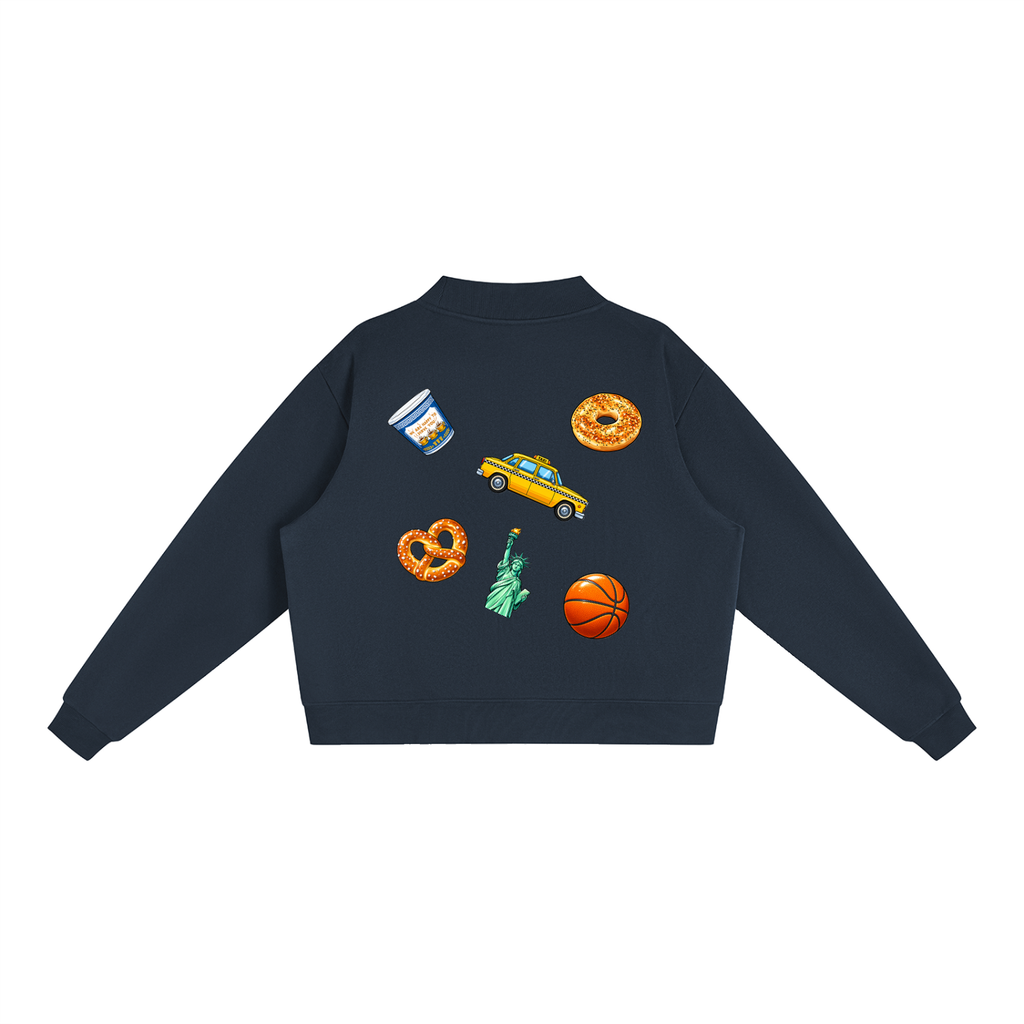 Icons of New York Fleece Mock-Neck Crew Sweatshirt