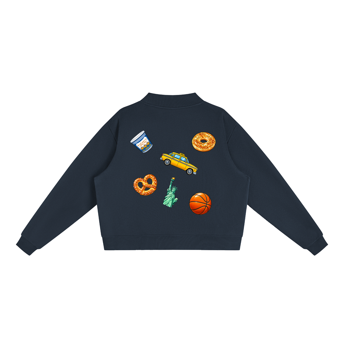 Icons of New York Fleece Mock-Neck Crew Sweatshirt