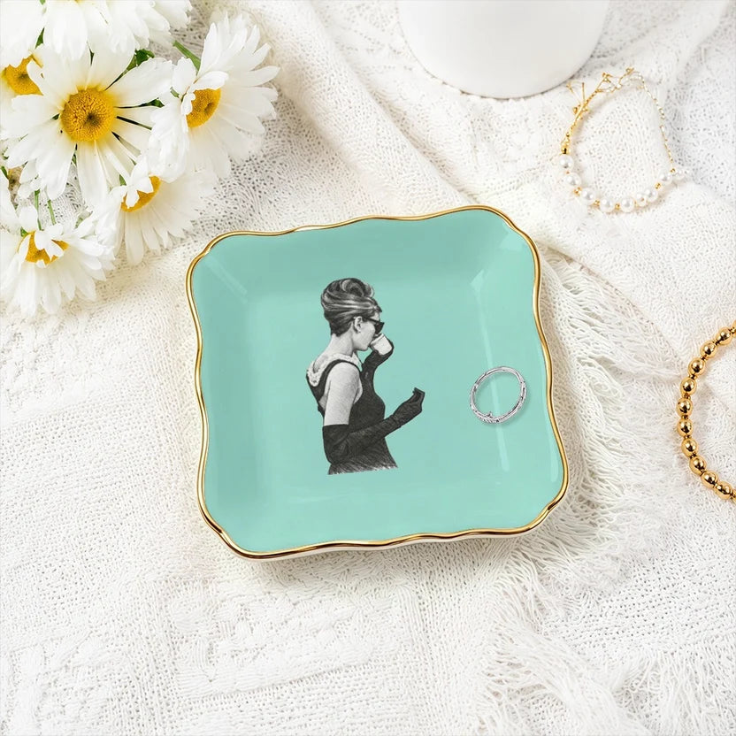 Breakfast in New York Robin's Egg Blue Jewelry and Trinket Tray