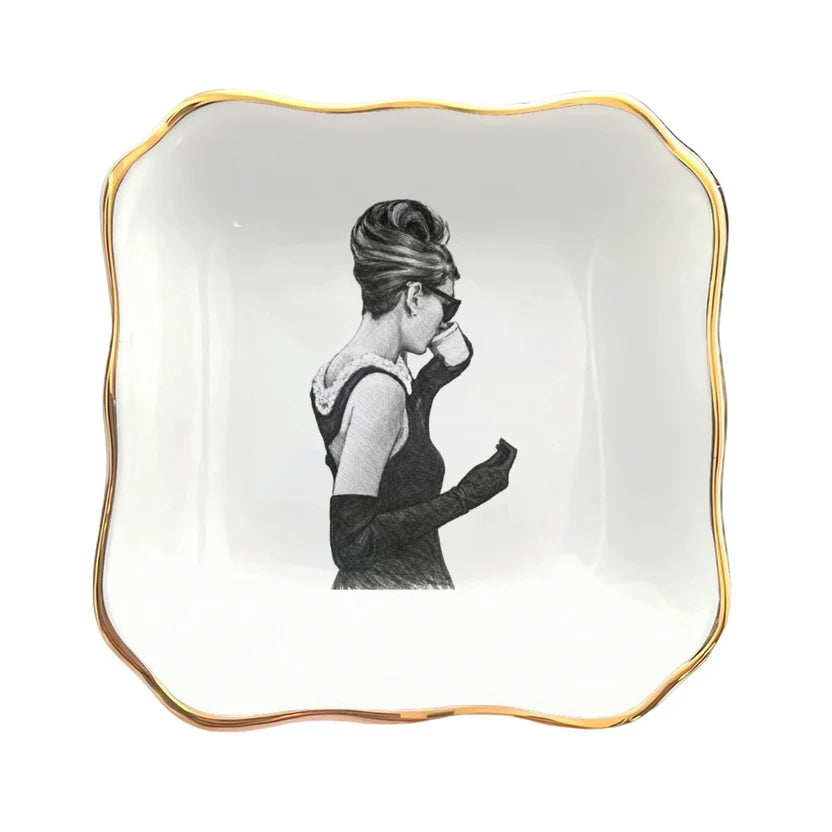 Breakfast in New York White Jewelry and Trinket Tray