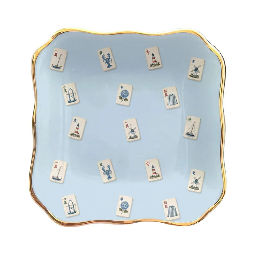 Hamptons Tiles Mahjong Dice and Trinket Tray