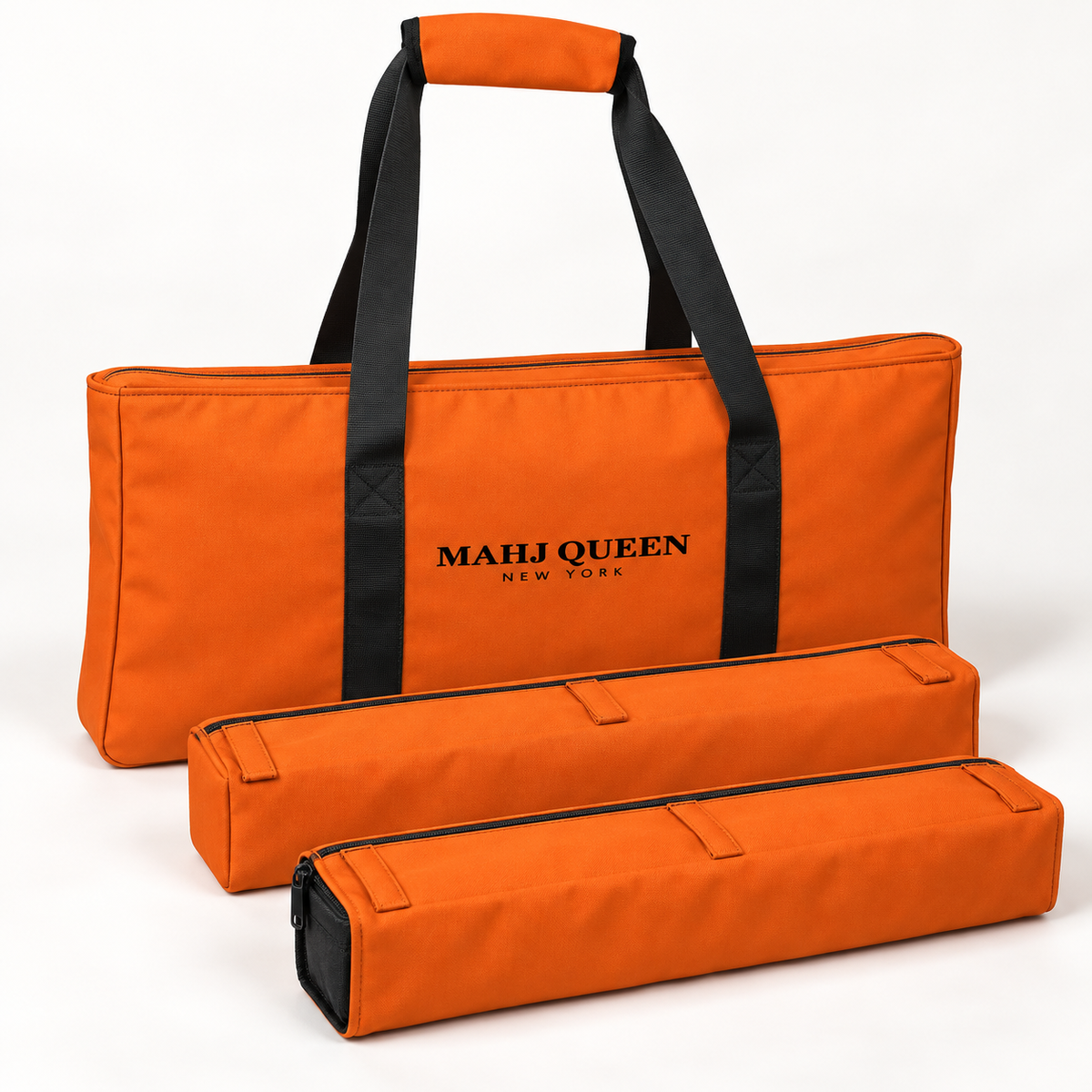 Mahj Queen New York Mahjong Bag Set 3 Pcs Orange Canvas