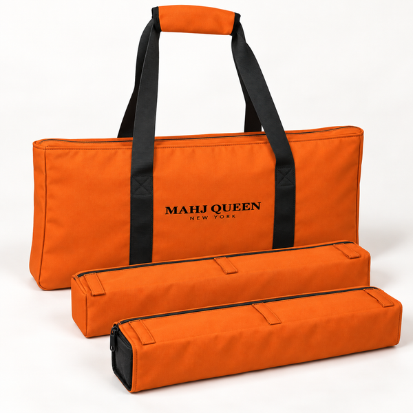 Mahj Queen New York Mahjong Bag Set 3 Pcs Orange Canvas