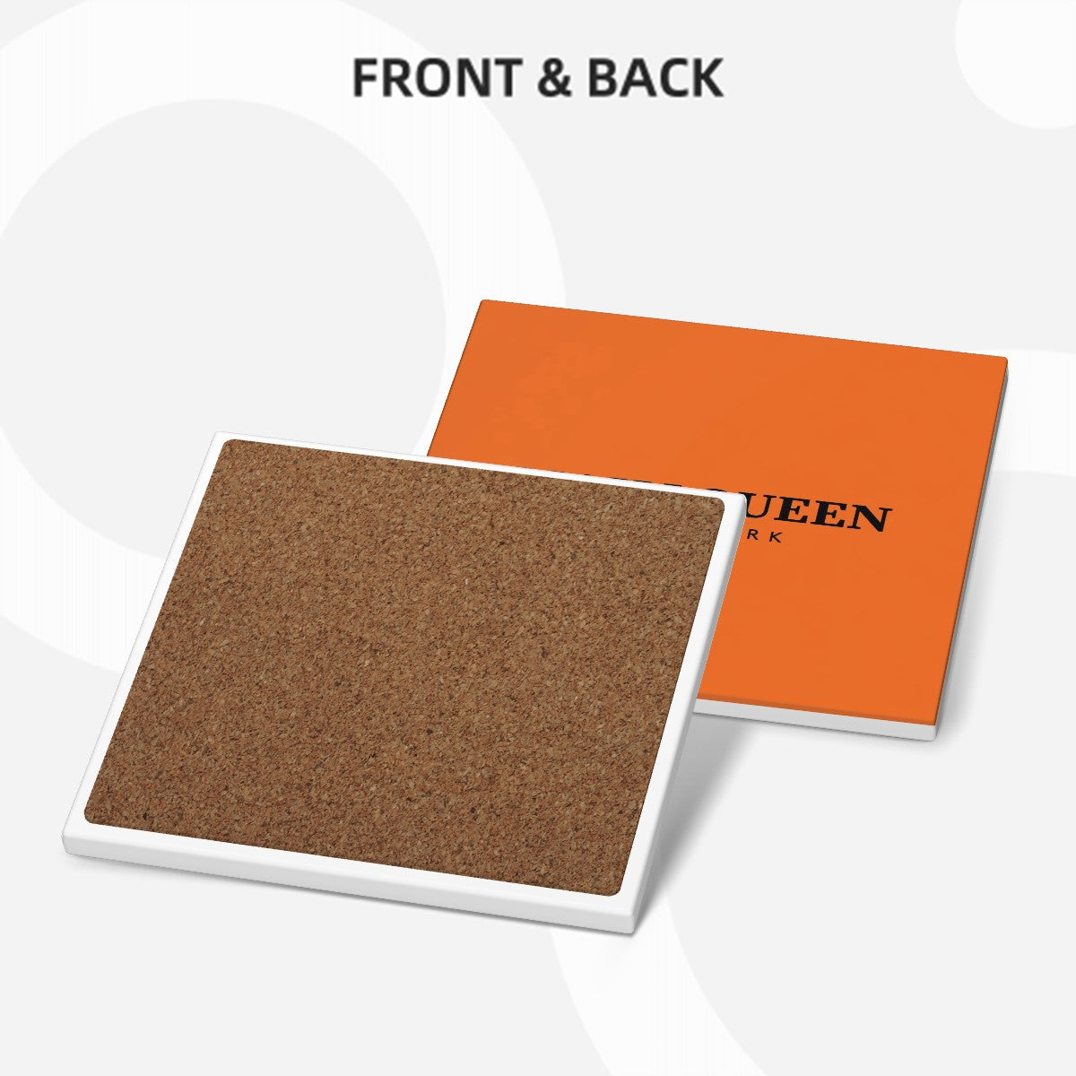 Mahj Queen 6 piece Square Coaster Set -- Orange, Robin's Egg Blue, Maroon Coasters