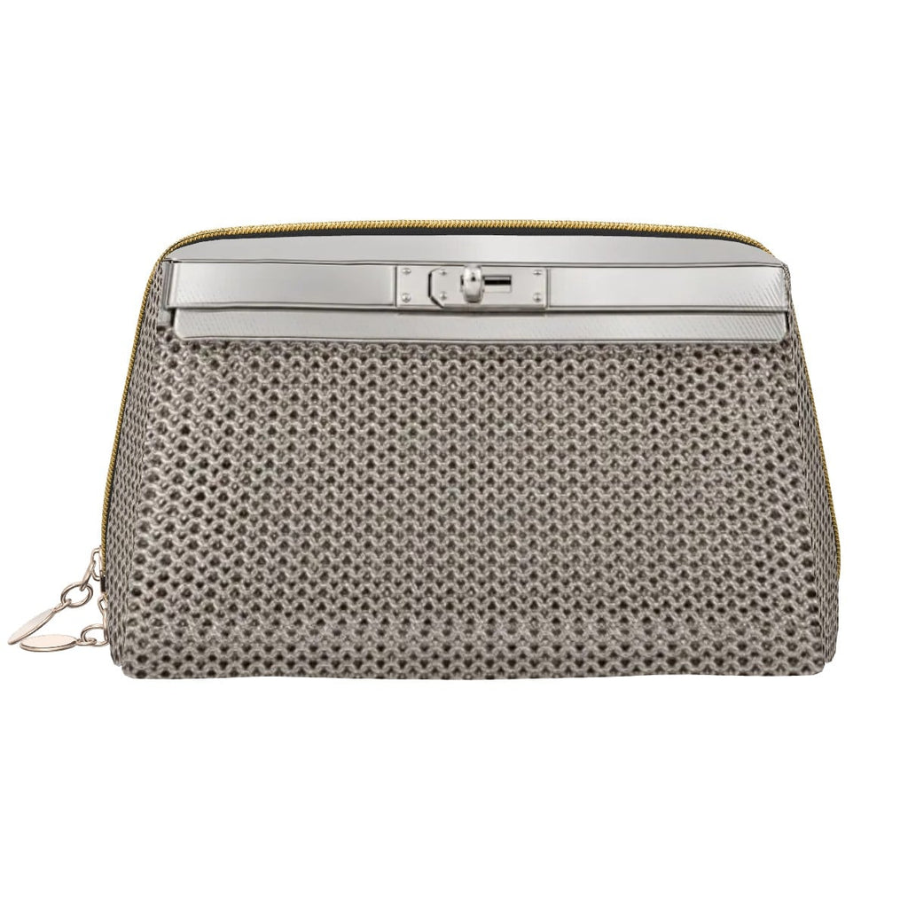 Canal Street Silver PVC Leather Makeup Bag