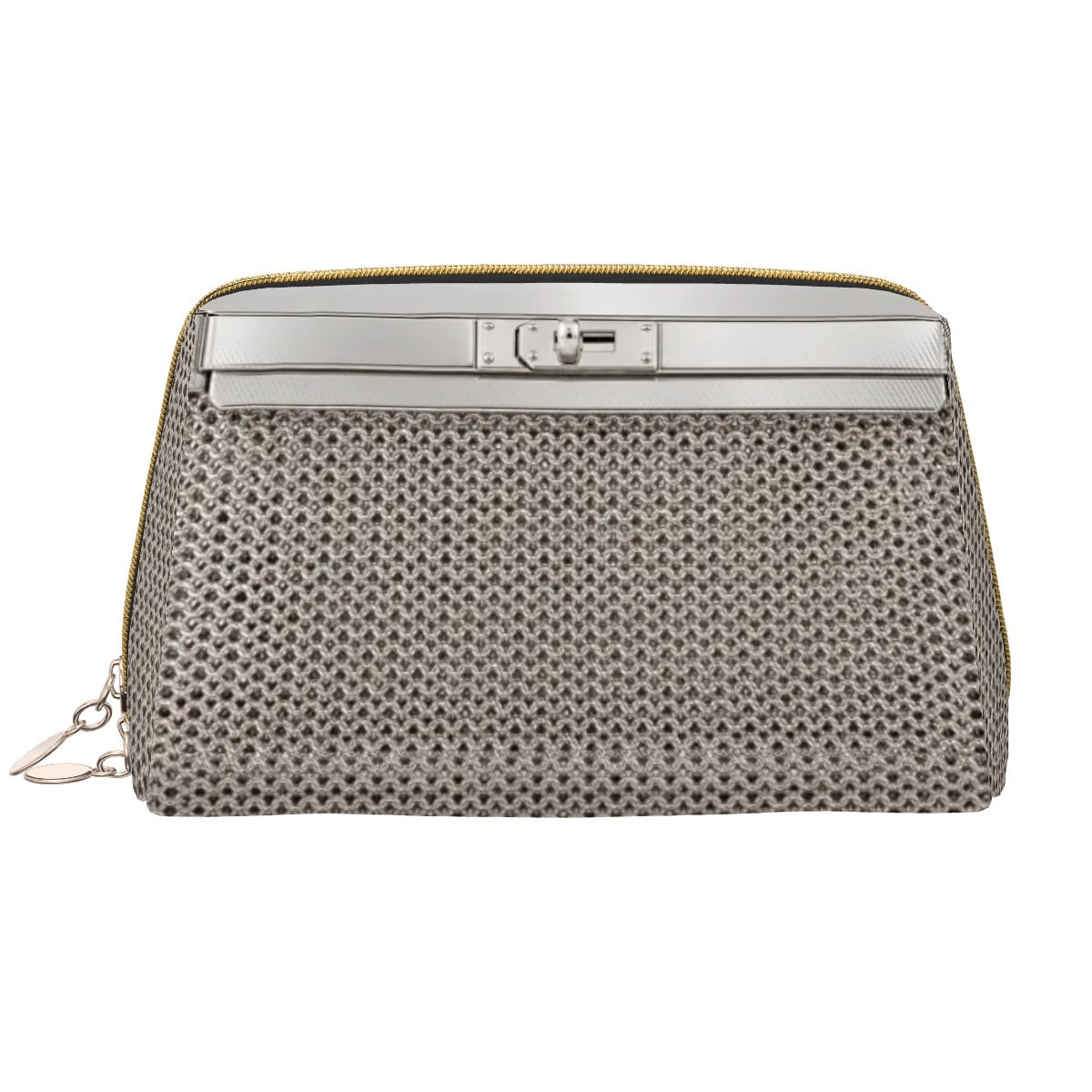 Canal Street Silver PVC Leather Makeup Bag