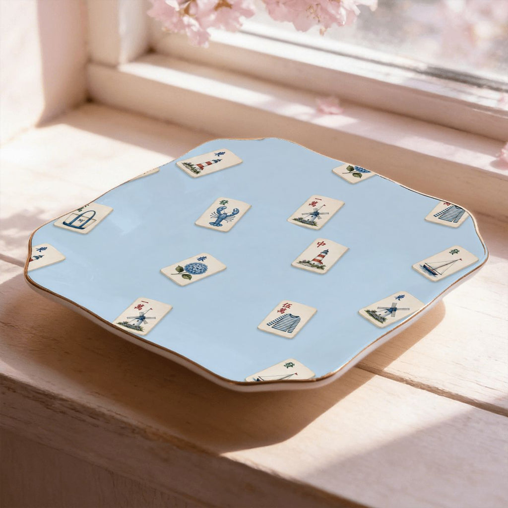 Hamptons Tiles Mahjong Dice and Trinket Tray