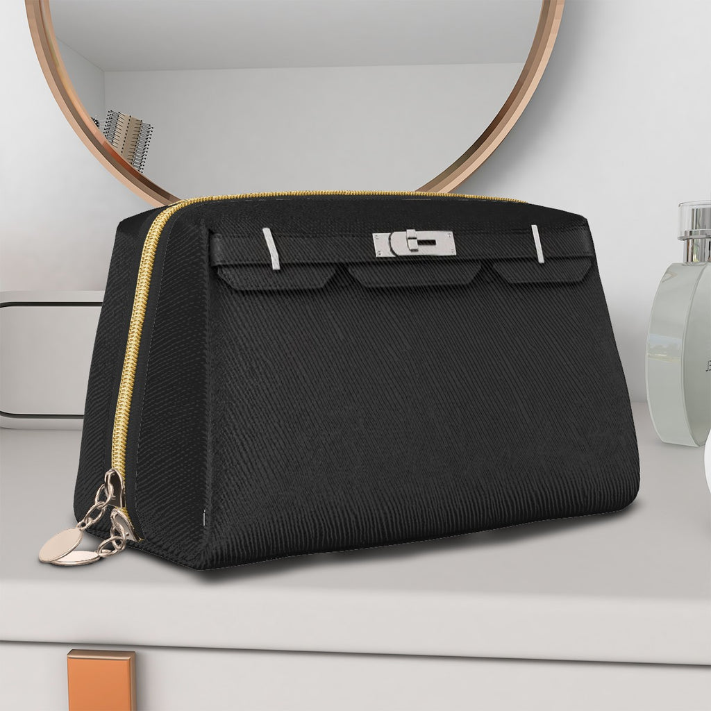Canal Street Black PVC Leather Makeup Bag
