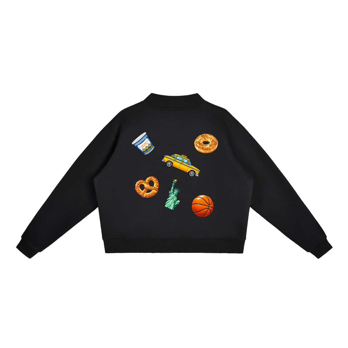 Icons of New York Fleece Mock-Neck Crew Sweatshirt