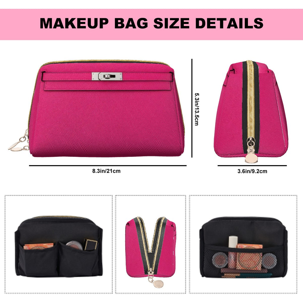 Canal Street Dark Pink PVC Leather Makeup Bag