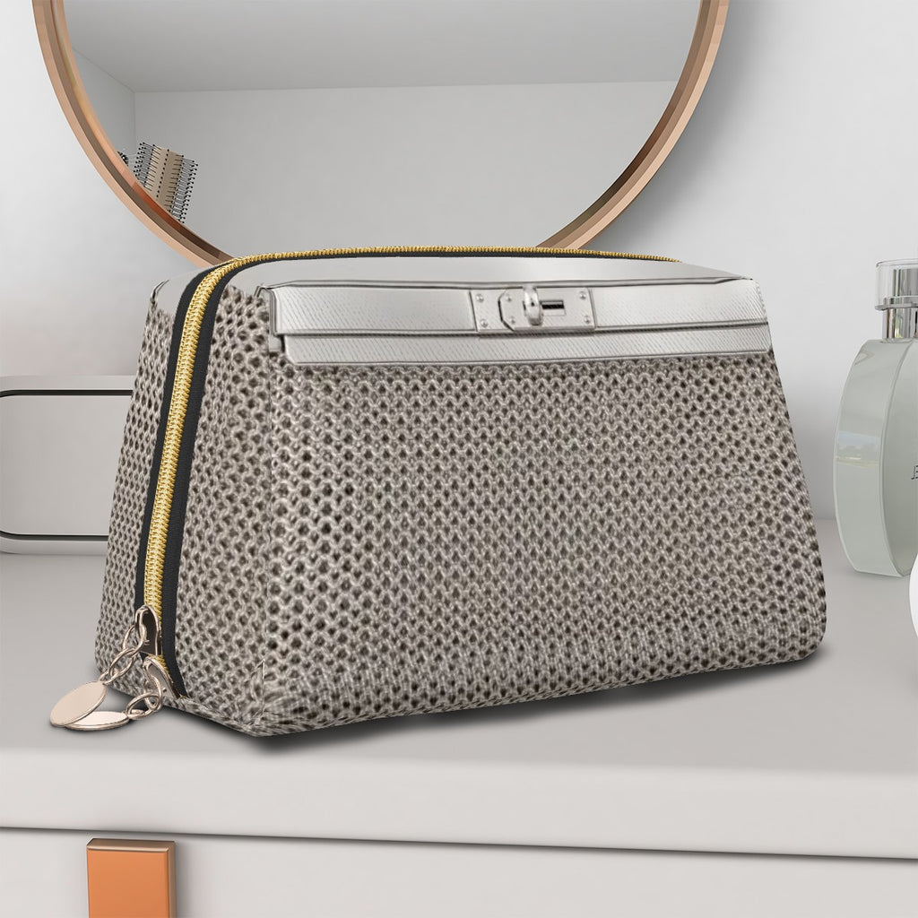 Canal Street Silver PVC Leather Makeup Bag