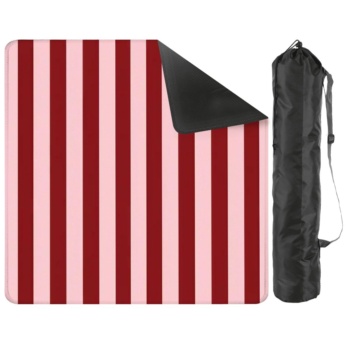 Blush and Maroon Stripes Mahjong Mat 31.5"x31.5"