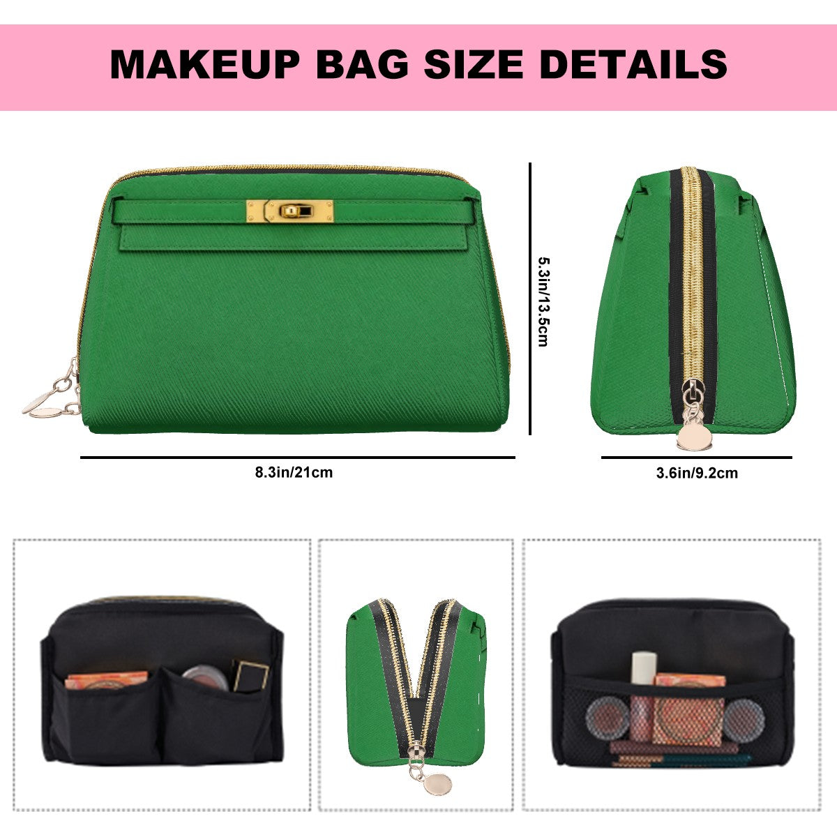 Canal Street Green PVC Leather Makeup Bag