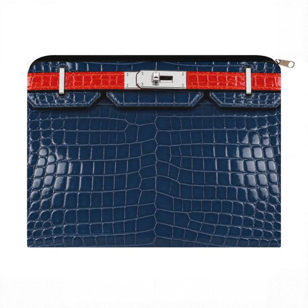 Canal Street Navy Croc Print Large Coin Purse
