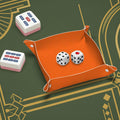 Mahj Queen Orange PVC Leather Mahjong Dice Tray