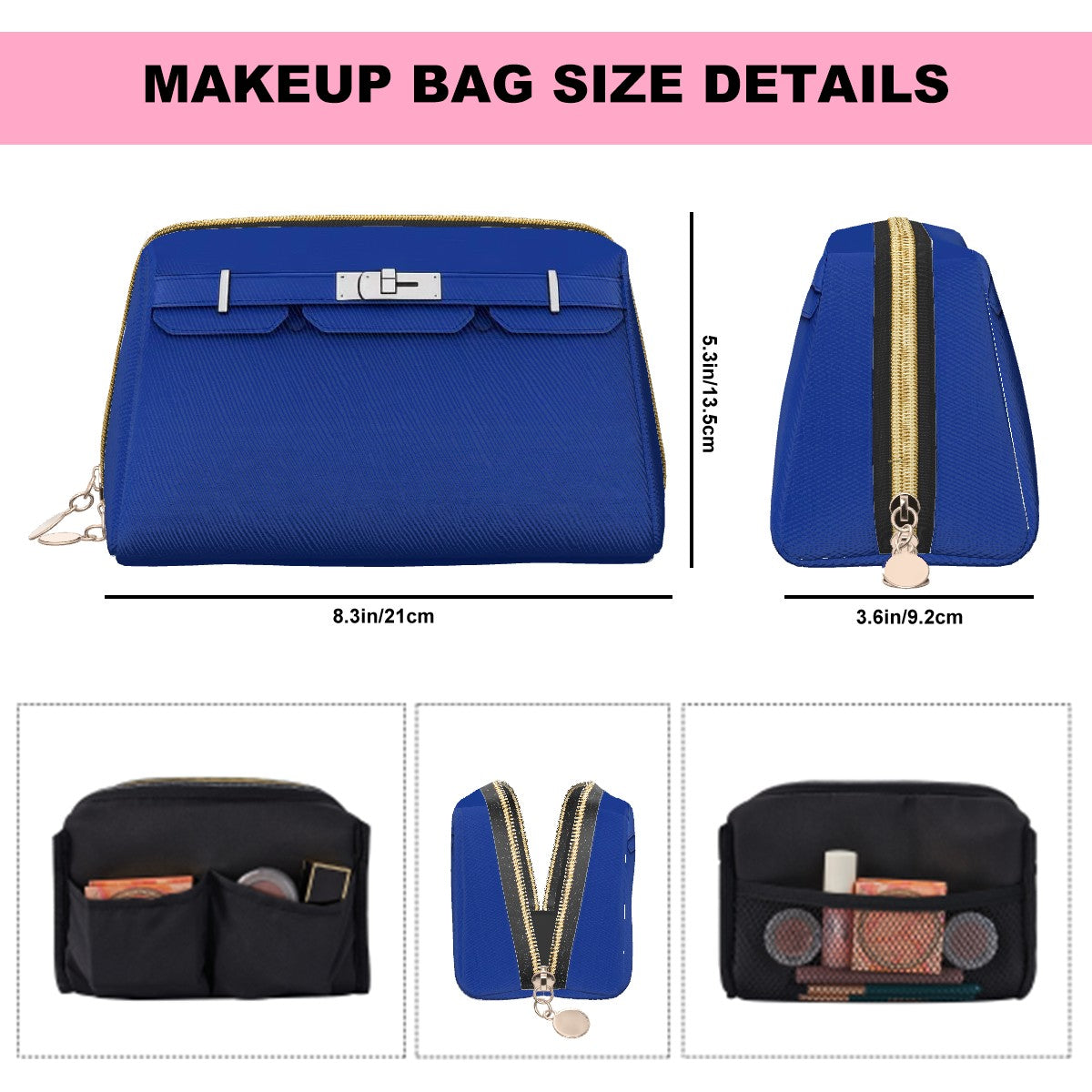 Canal Street Blue PVC Leather Makeup Bag