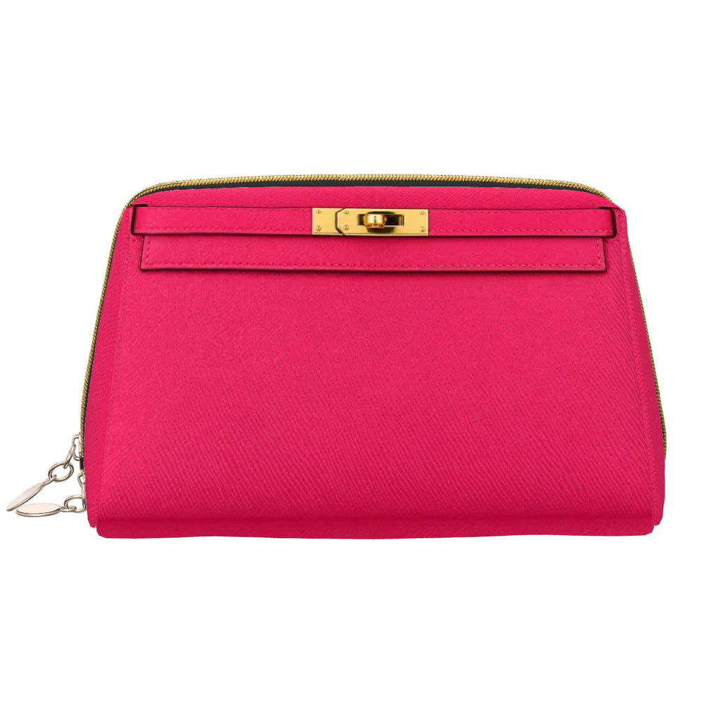 Canal Street Bright Pink PVC Leather Makeup Bag