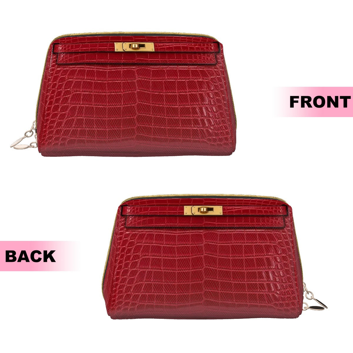 Canal Street Red Crock PVC Leather Makeup Bag