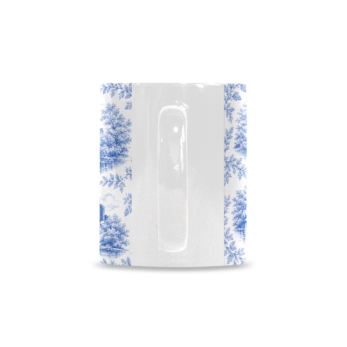 Central Park Blue Toile de Jouy Mug | Manhattan Chinoiserie Ceramic Coffee Cup Custom White Mug (11oz)