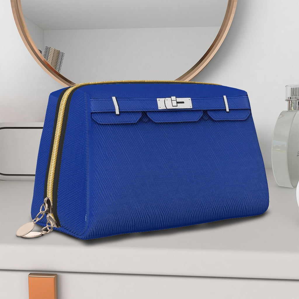 Canal Street Blue PVC Leather Makeup Bag