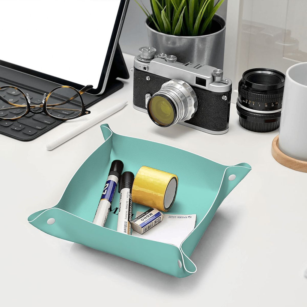 Mahj Queen Robin's Egg Blue PVC Leather Mahjong Dice Tray