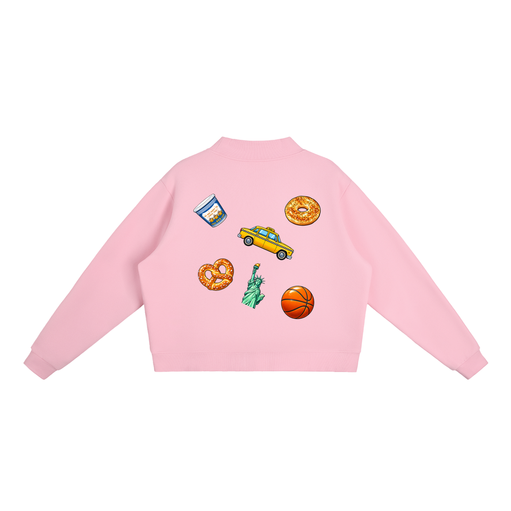Icons of New York Fleece Mock-Neck Crew Sweatshirt