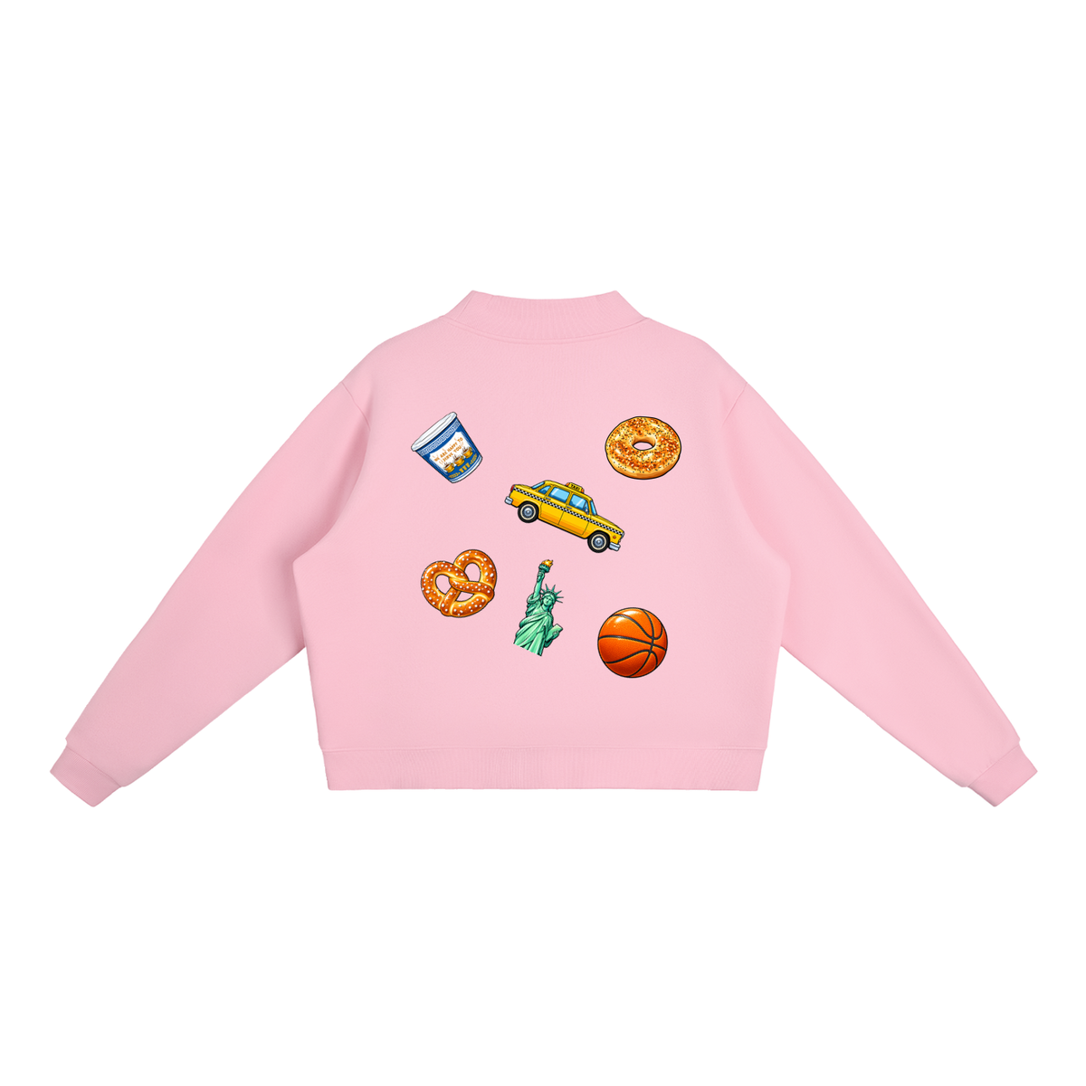 Icons of New York Fleece Mock-Neck Crew Sweatshirt