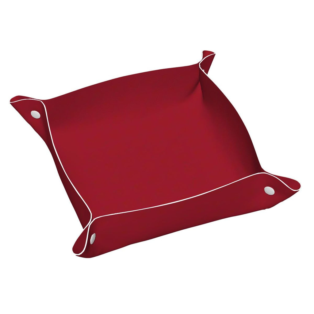 Mahj Queen Maroon PVC Leather Mahjong Dice Tray