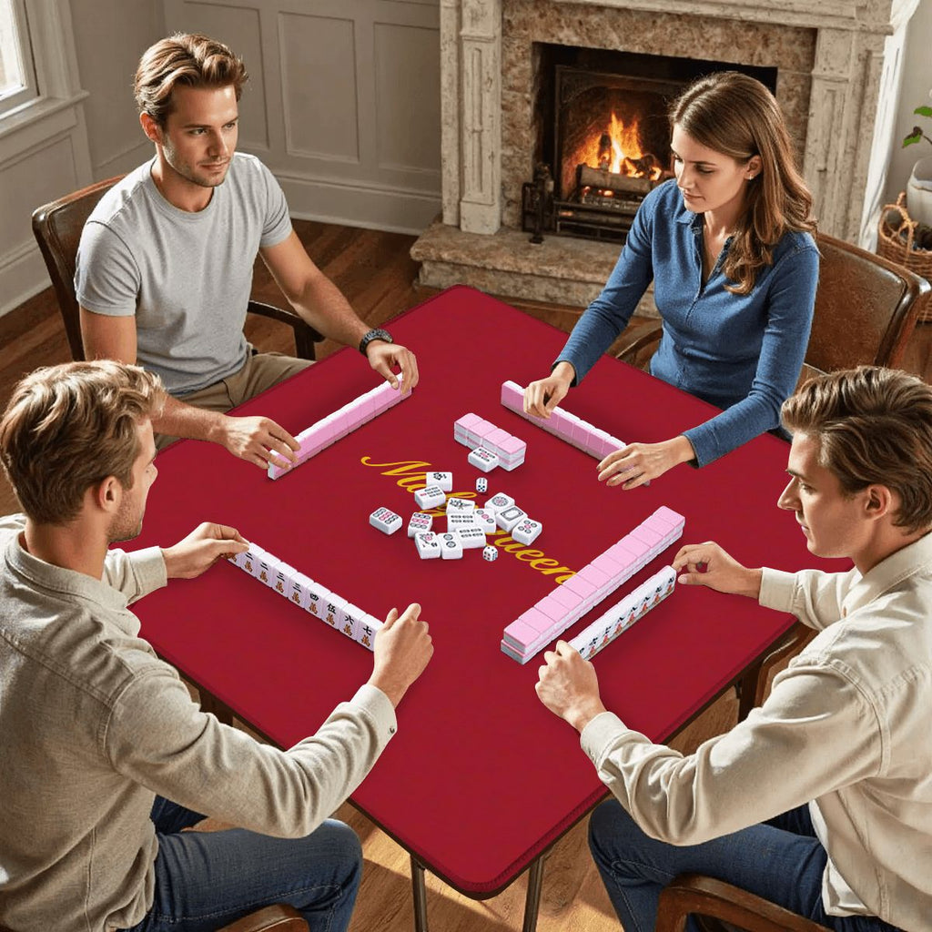 Maroon Mahj Queen Mahjong Mat 31.5"x31.5" (Ship Folded)