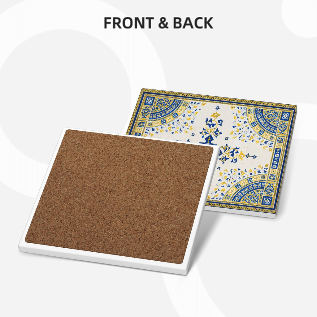 Central Park Bethesda Terrace Arcade Minton Azulejos Tile-Style 6 piece Square Coaster Set