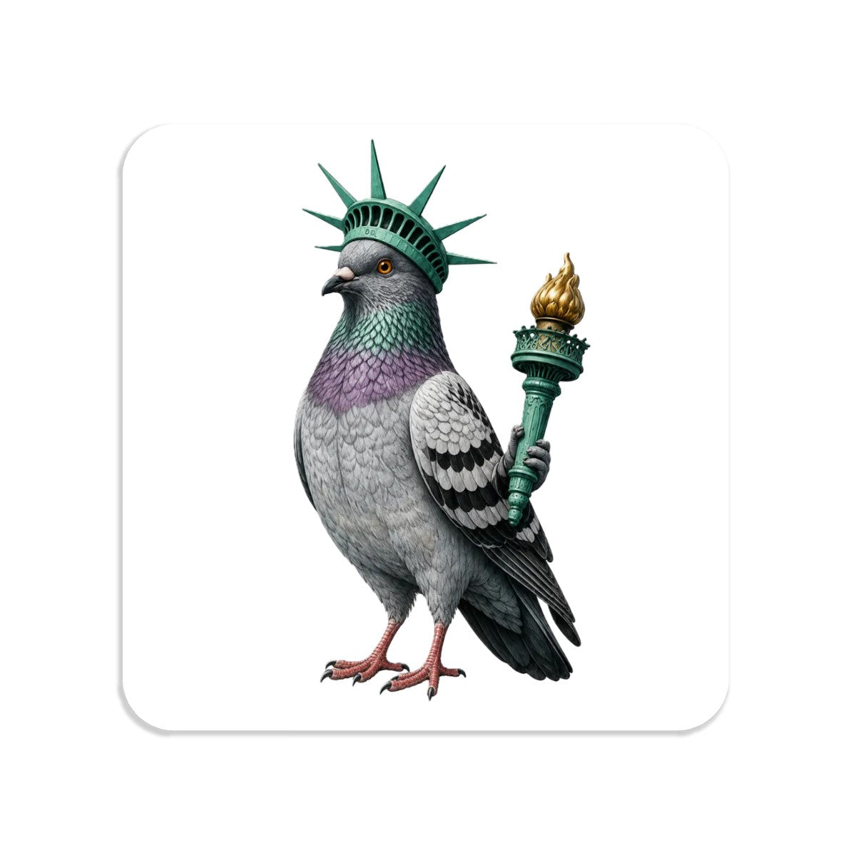 Liberty Island NYC Pigeon Magnet