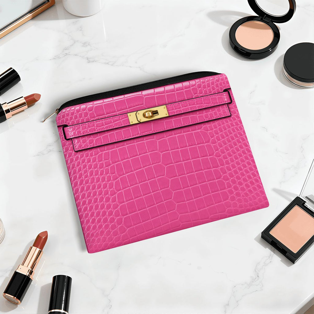 Canal Street Pink Croc Print Large Coin Purse