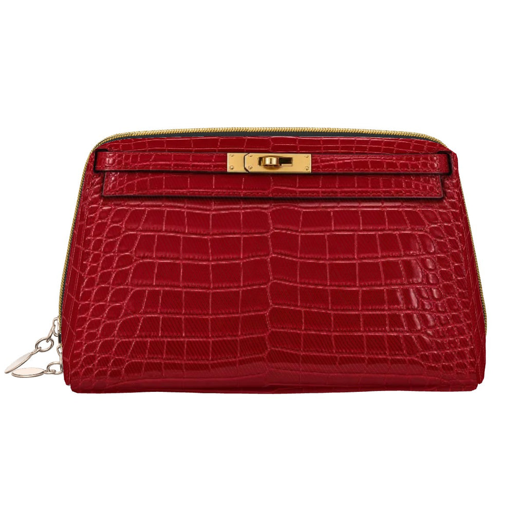 Canal Street Red Crock PVC Leather Makeup Bag