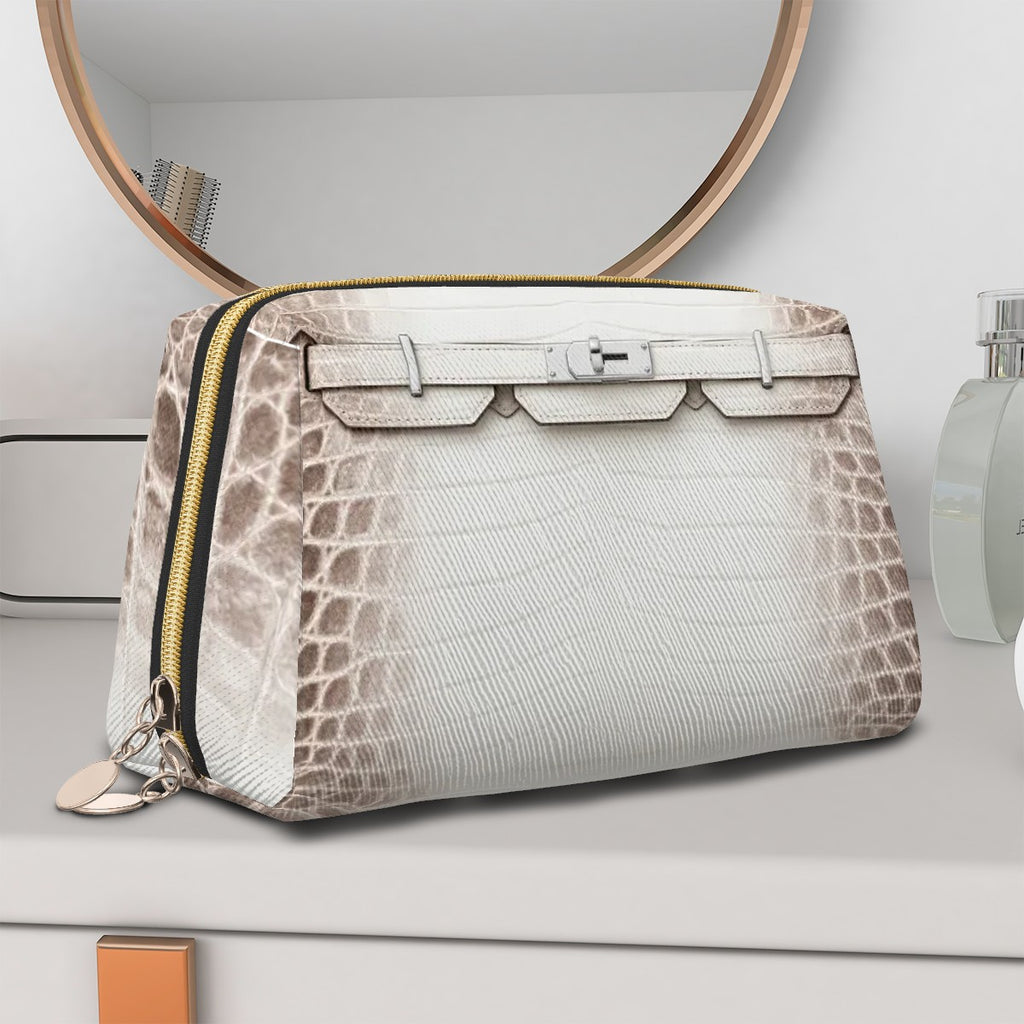 Canal Street White PVC Leather Makeup Bag