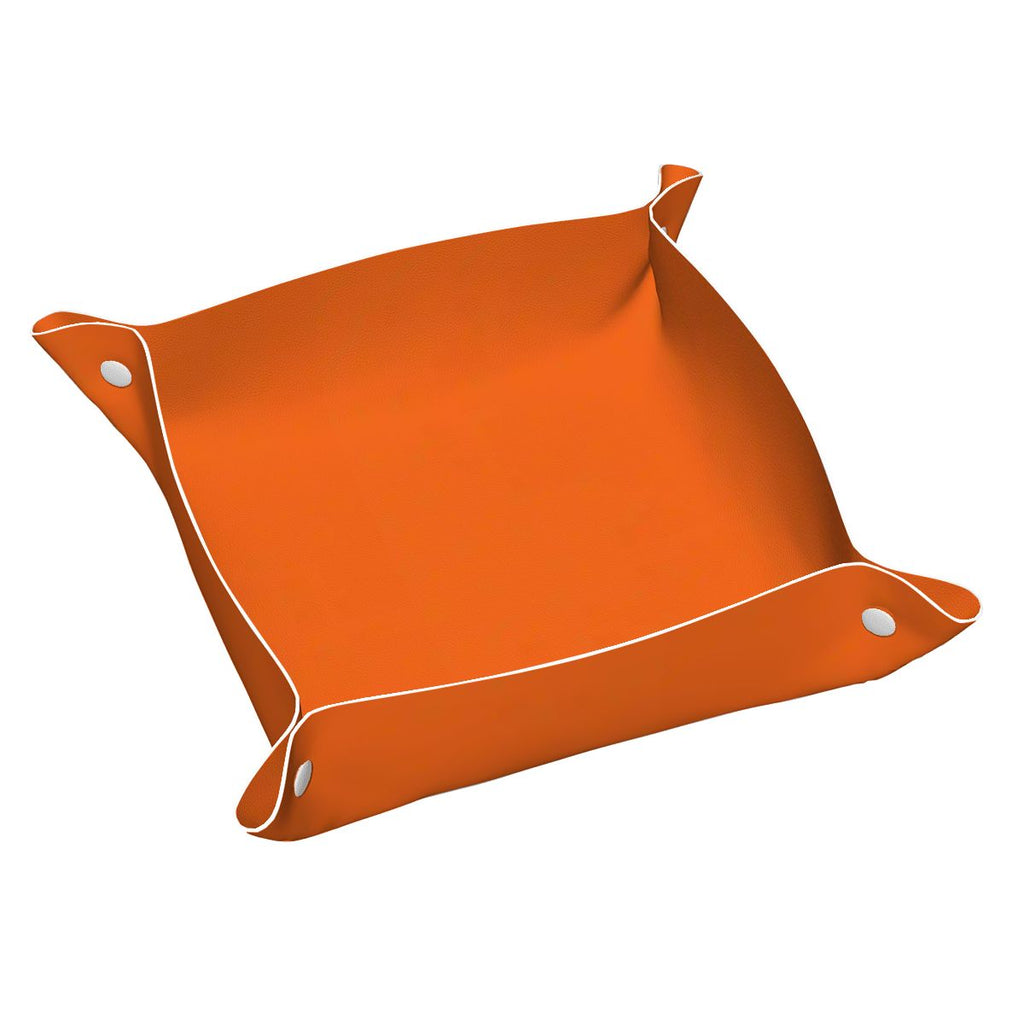 Orange PVC Leather Mahjong Dice Tray