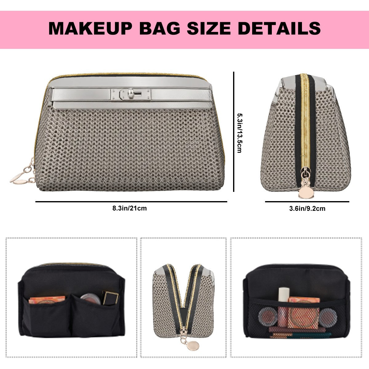 Canal Street Silver PVC Leather Makeup Bag