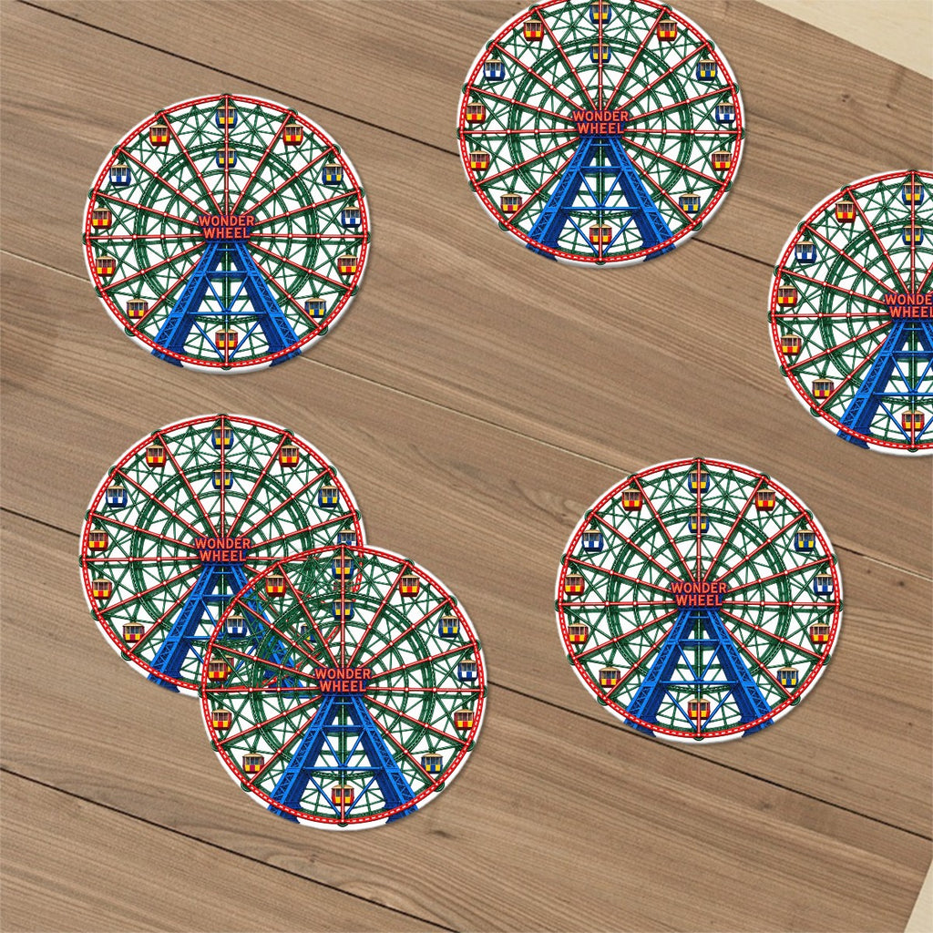 Coney Island Ferris Wheel Round Coasters Set of Six