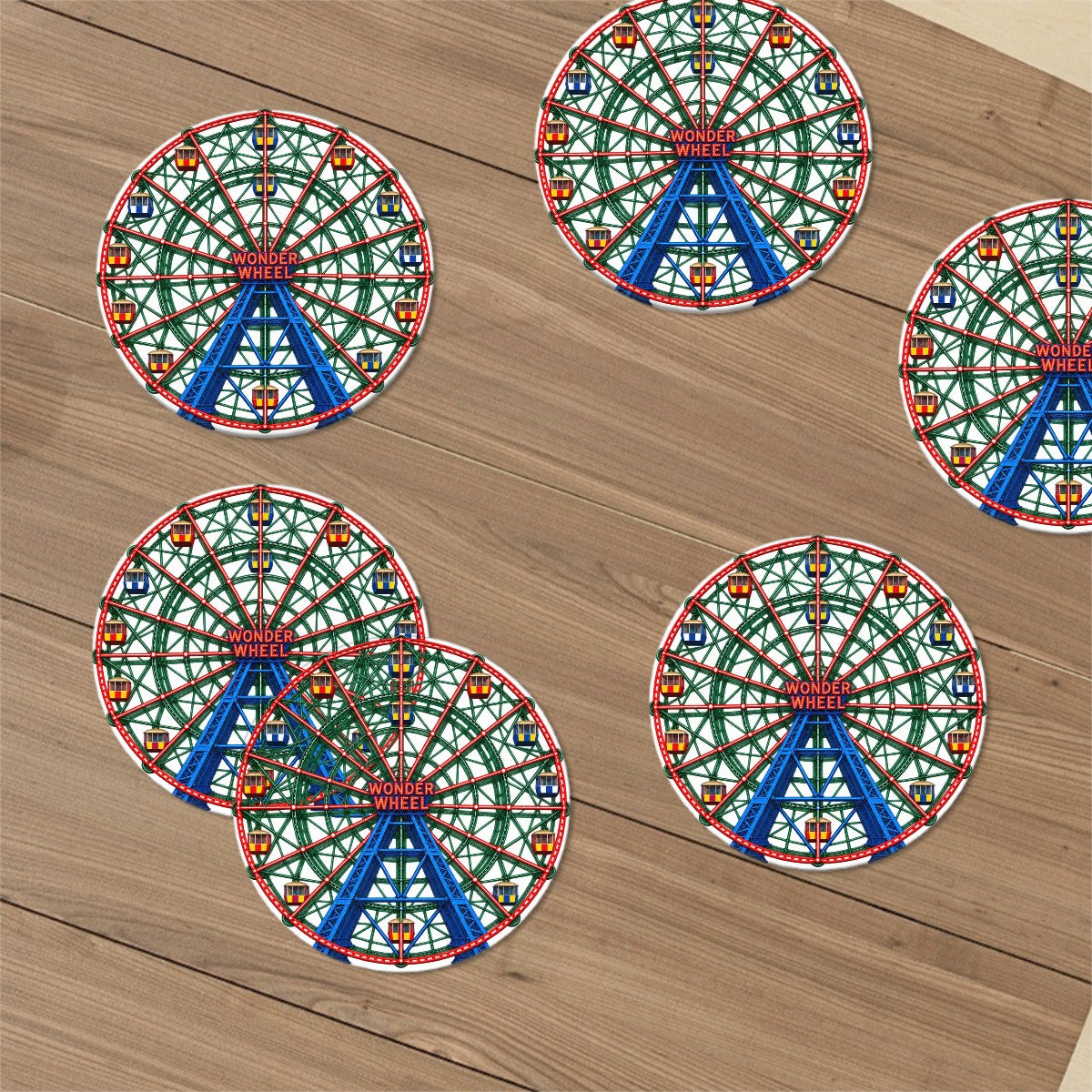 Coney Island Ferris Wheel Round Coasters Set of Six