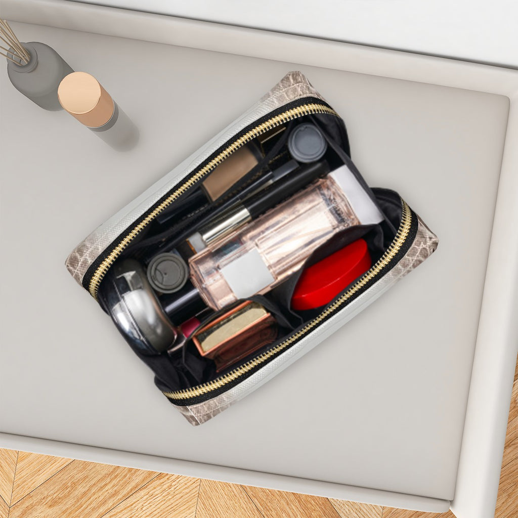 Canal Street White PVC Leather Makeup Bag