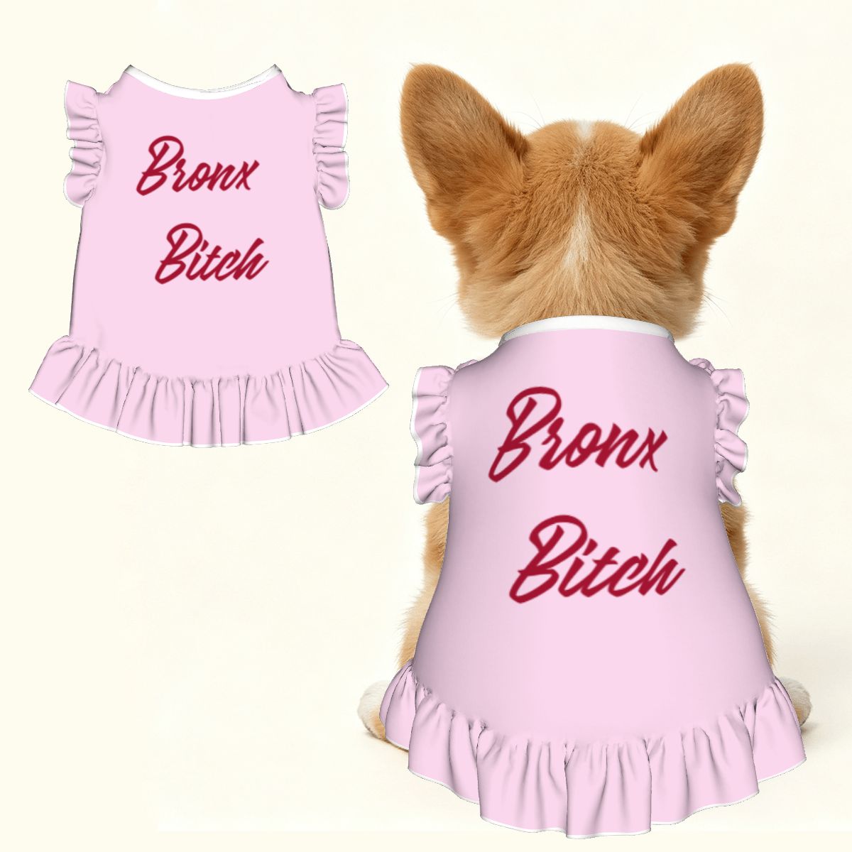 Bronx Bitch Ruffle Hem Dog Dress