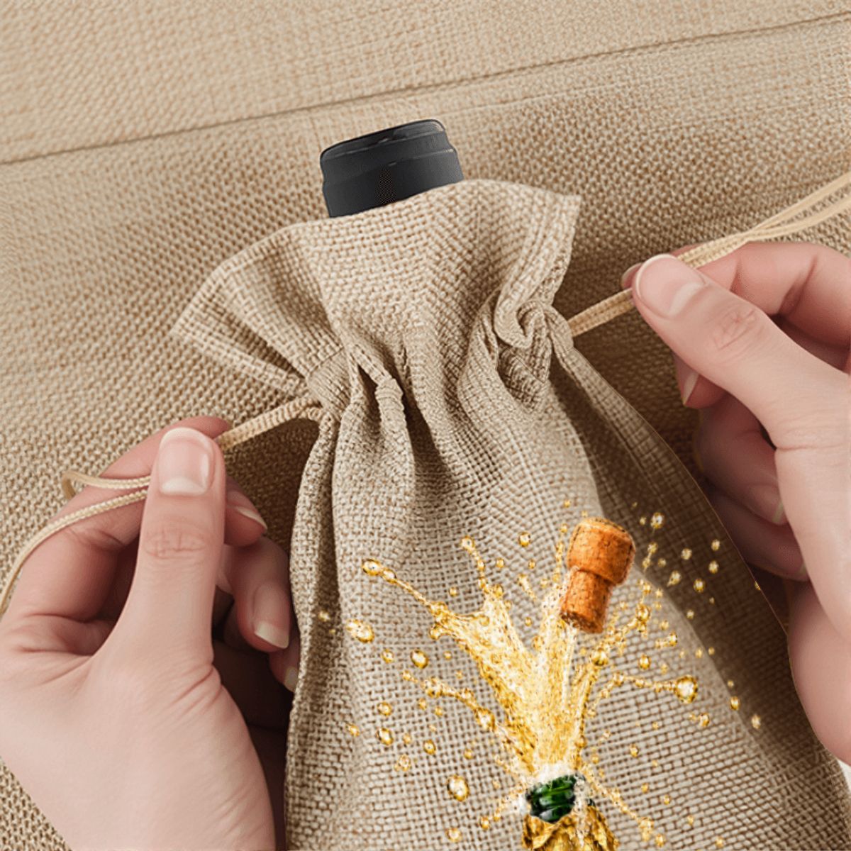 Customizable Champagne Bottle Wine Gift Bag