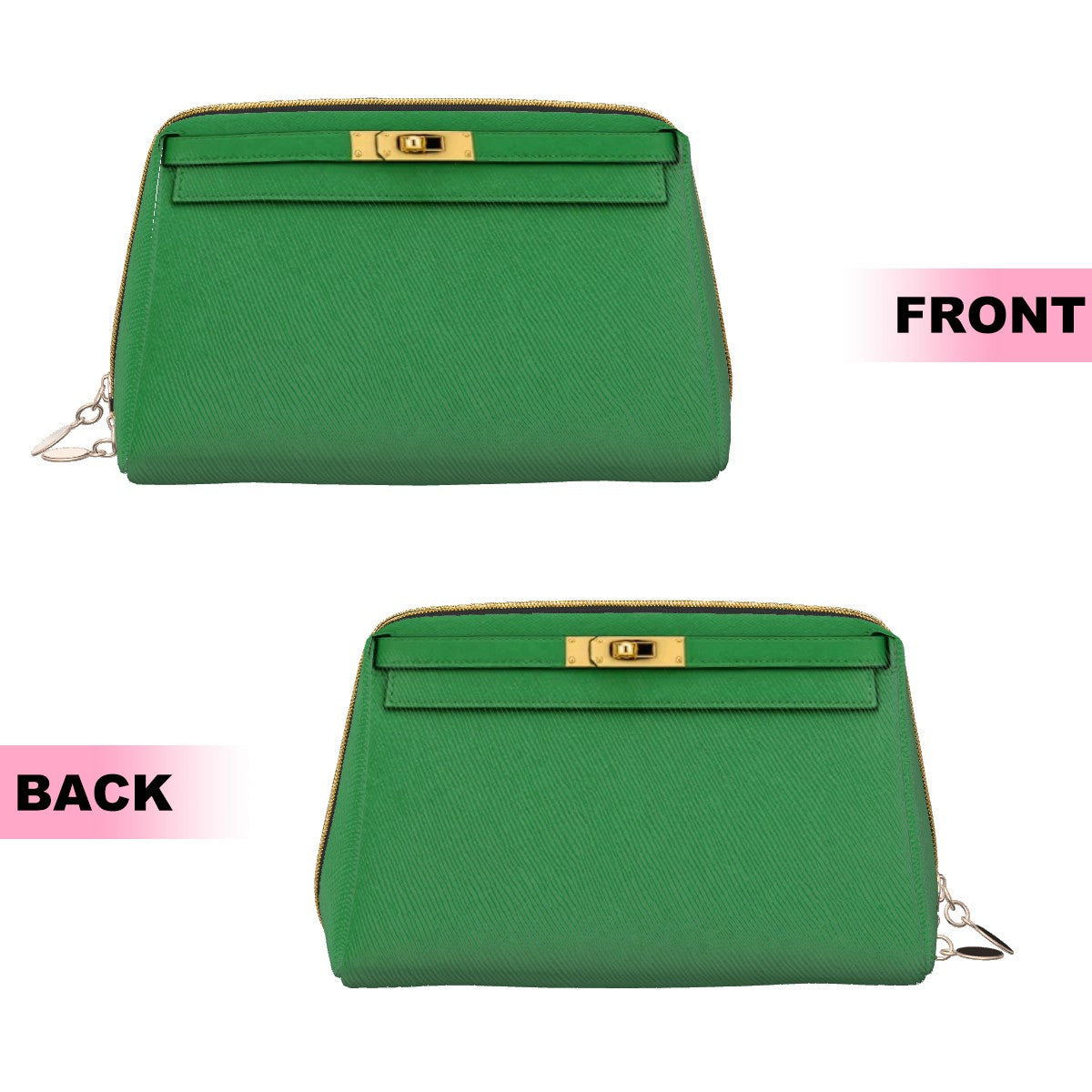 Canal Street Green PVC Leather Makeup Bag