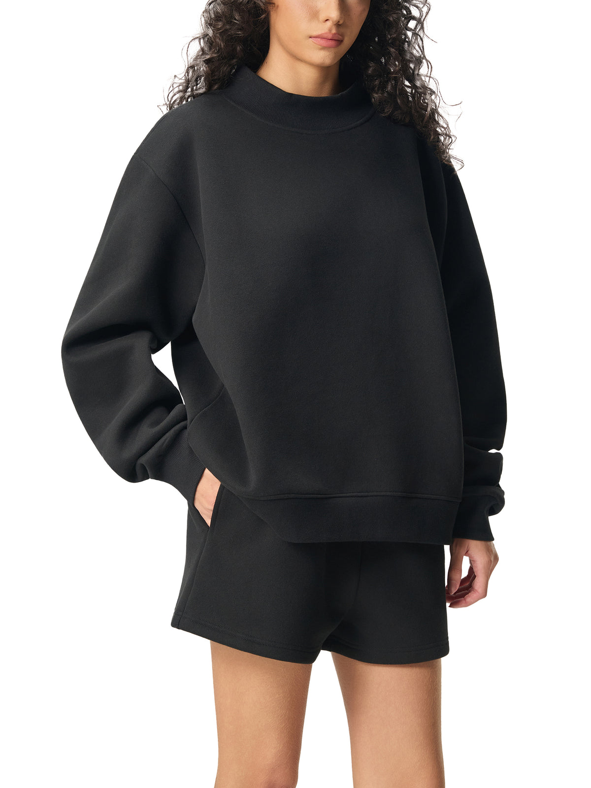 Icons of New York Fleece Mock-Neck Crew Sweatshirt