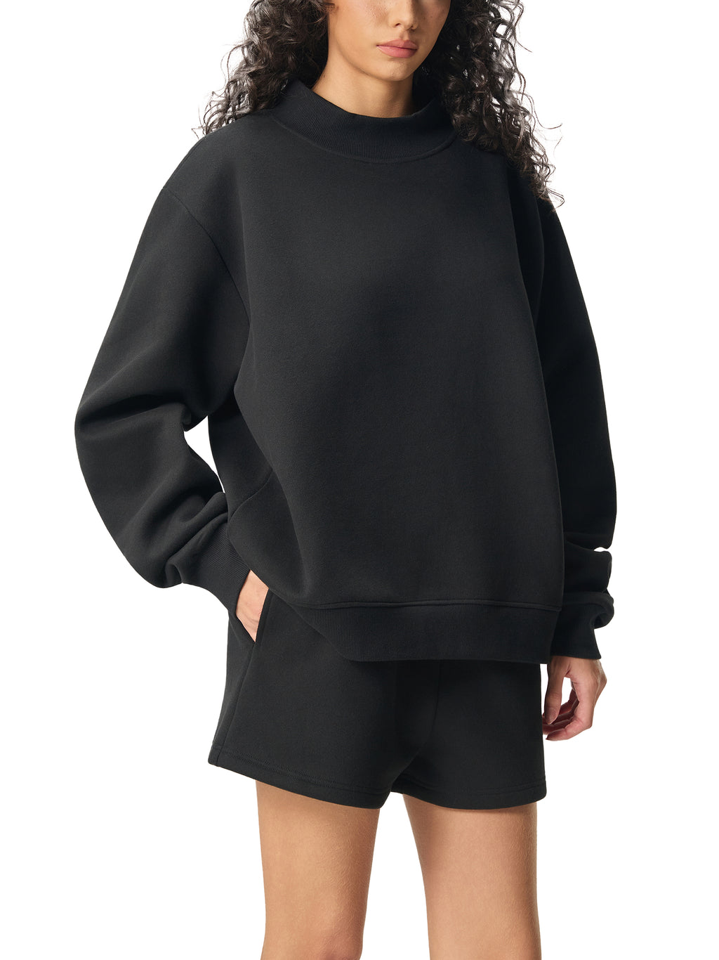 Sweata Weatha Fleece Mock-Neck Crew Sweatshirt